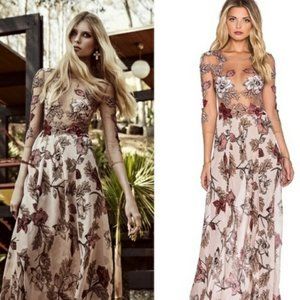 FOR LOVE AND LEMONS Sierra Silk Maxi Dress | US Small
